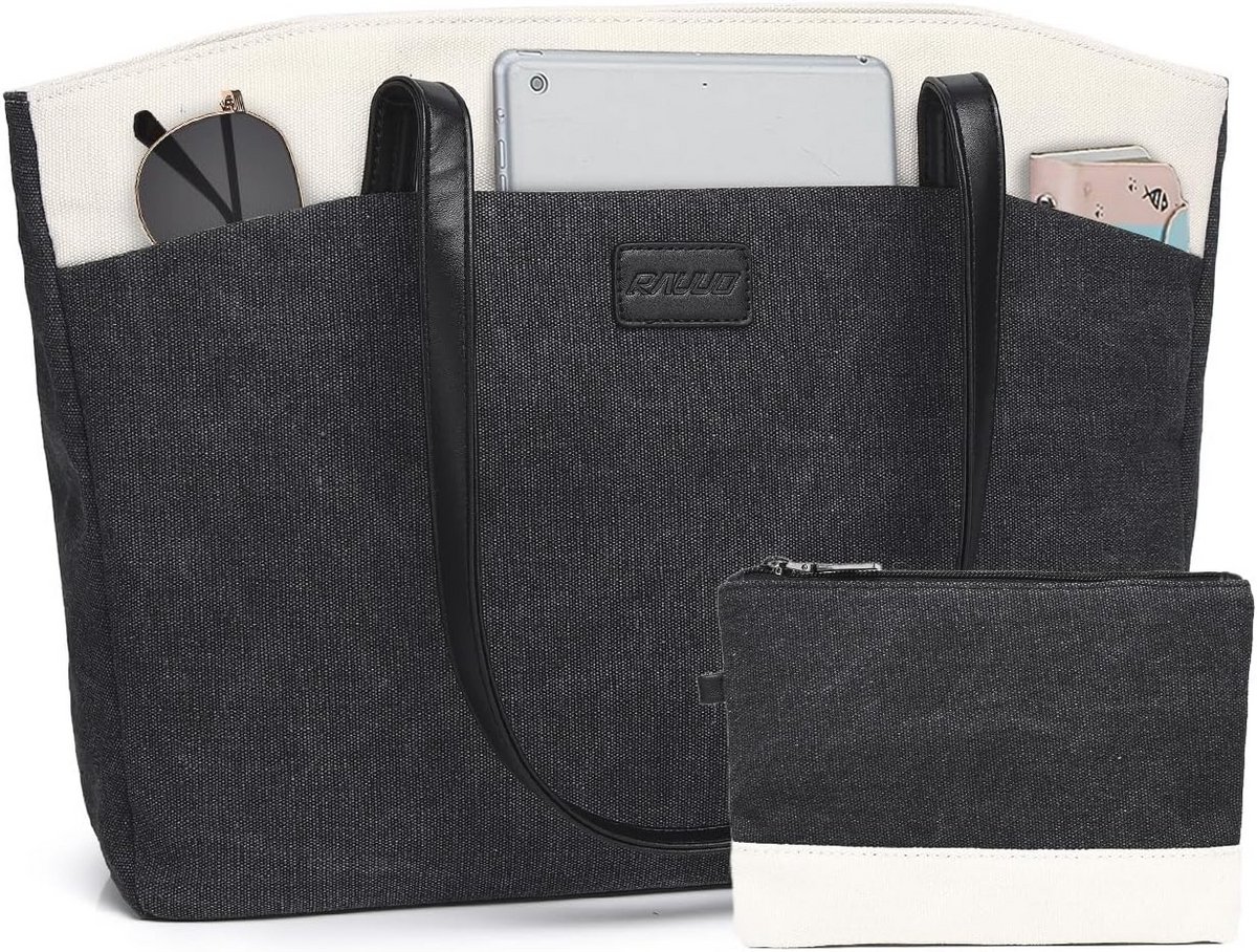 Waterdichte Laptoptas voor Dames 15,6 inch - Canvas Handtas voor Werk en School