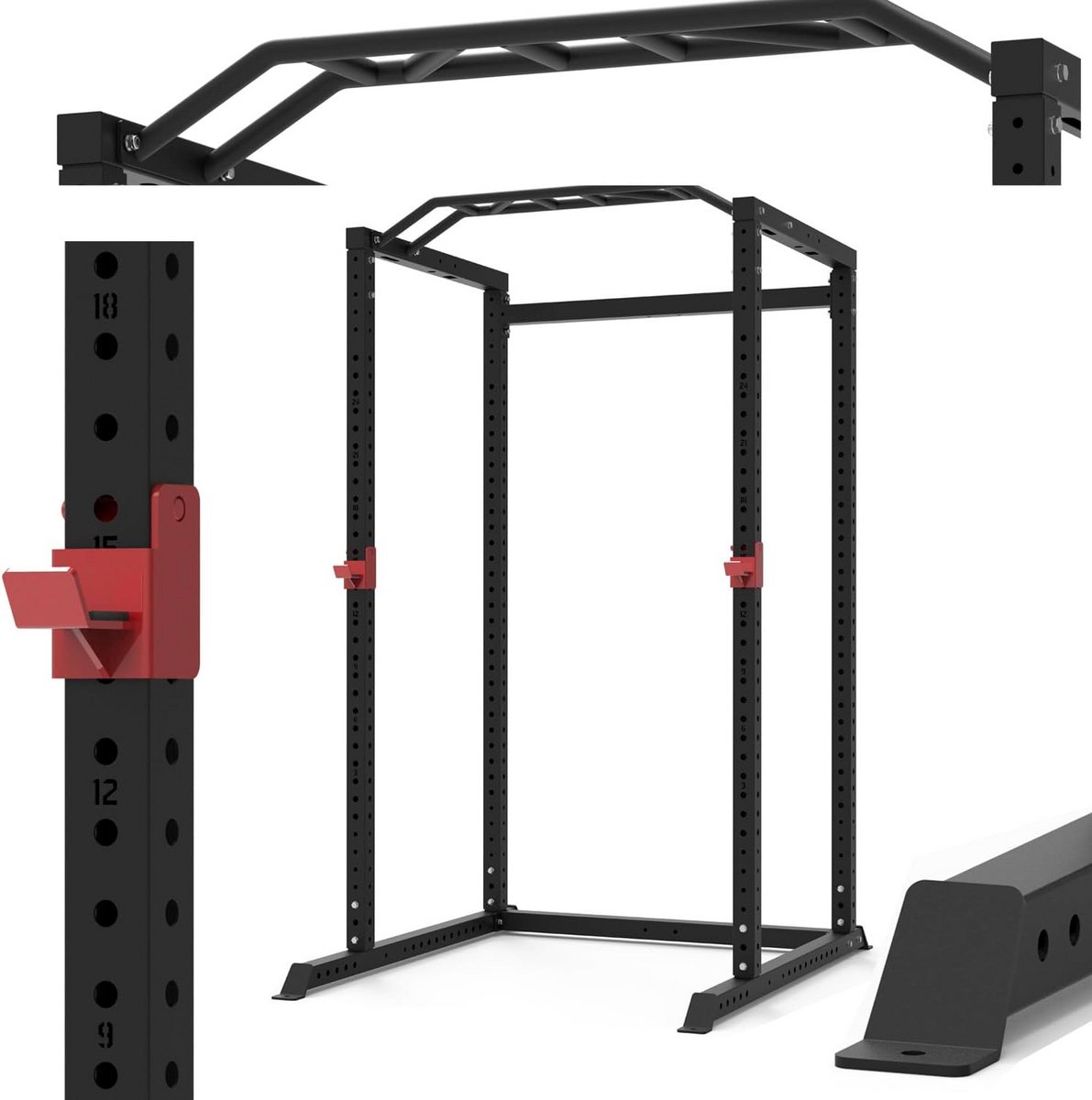 Compleet Power Rack Krachtstation met Smith Machine, Halterbank en Beenpers - Multifunctioneel Fitnessapparaat thumbnail 2