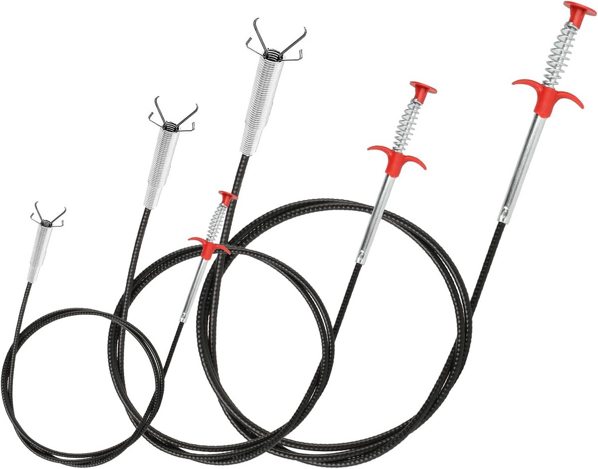 3x Flexibele Afvoerreiniger met Klauw - Verstopping Verwijderen Keuken & Badkamer