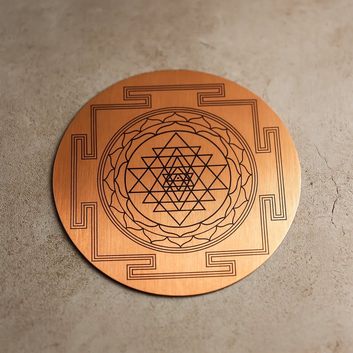Koperen Shri Yantra – Geactiveerd met vuur en mantra
