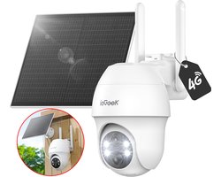 4G LTE Bewakingscamera - Solar Buiten met SIM-kaart – 2K Ultra HD, Nachtzicht, Bewegingsdetectie, IP65, 360° Draaibaar – Geen WiFi Nodig - kleuren nachtzicht - bewegingsdetectie - Incl. Zonnepaneel – Voor Tuin, Erf & Bedrijf