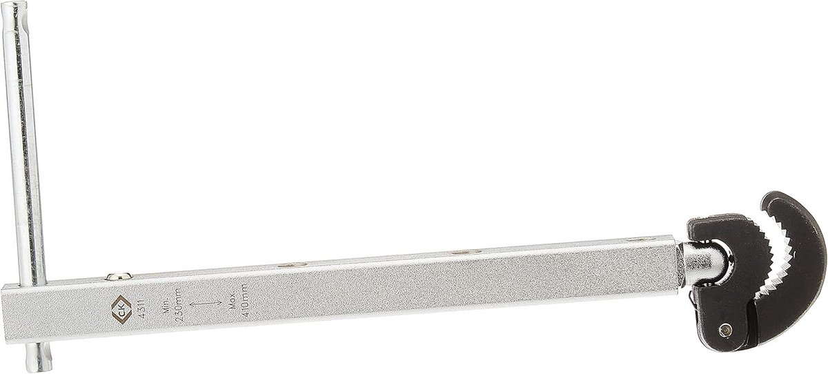 Verstelbare Wastafelsleutel 275-460 mm met T-handgreep en Draaibare Kop