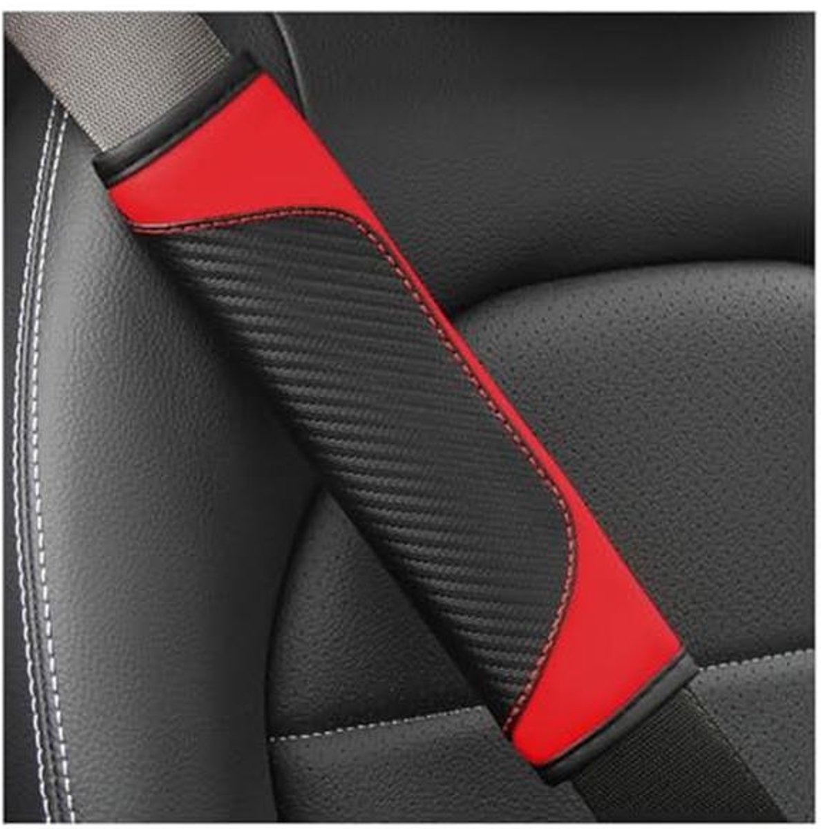 Autogordelhoes 2 stuks - Koolstofvezel Schouderbescherming en Veiligheidsgordel Kussen