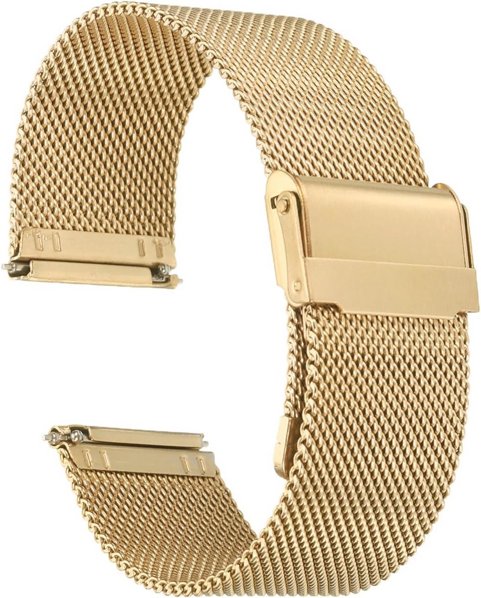 Horlogebandje 24 mm Goudkleurig Roestvrij Staal met Snelsluiting