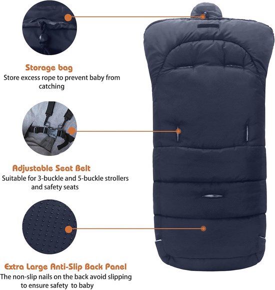 Universele Voetenzak voor Baby's - Waterdichte Antislip Fleece Slaapzak voor Kinderwagens en Autostoeltjes van Universele — afbeelding 2