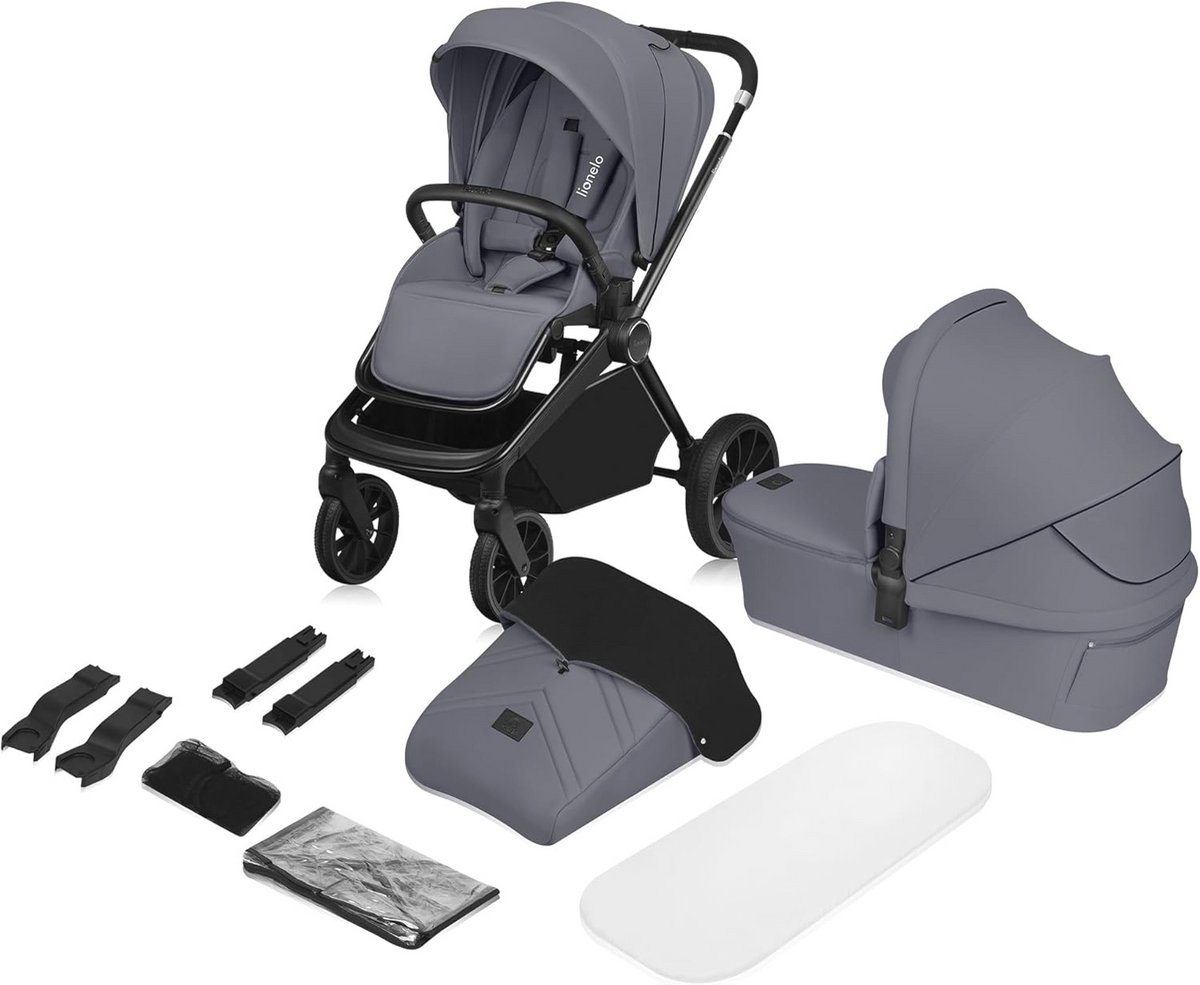 2-in-1 Kinderwagen Set met Reiswieg en Buggy - All-Terrain Wielen, Verstelbare Rugleuning en Zonnekap