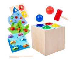 Kraftverdia Montessori Speelgoed - Baby Activiteiten Kubus 5in1 - Educatief Babyspeelgoed - Activiteitenkubus Hout - Cadeau - Van 1 tot 3 jaar