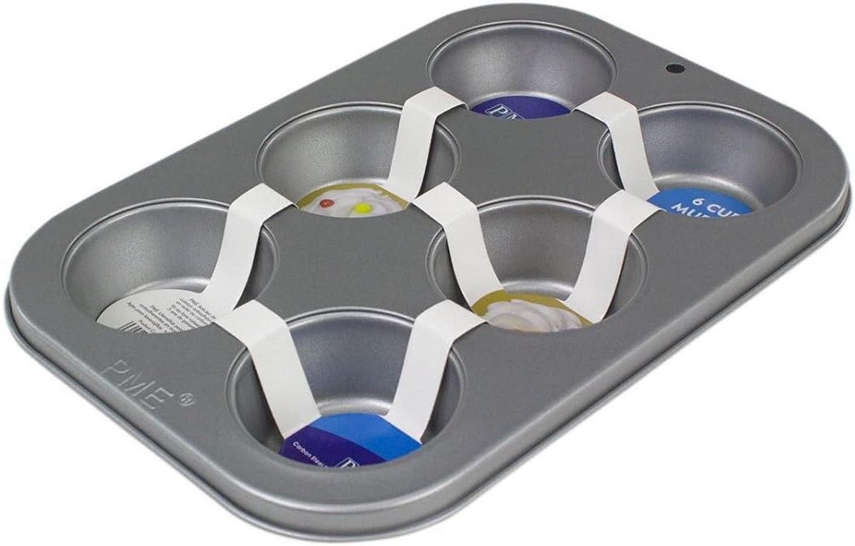 Muffinvorm 6 gaten koolstofstaal anti-aanbaklaag 29 x 17,8 x 3 cm