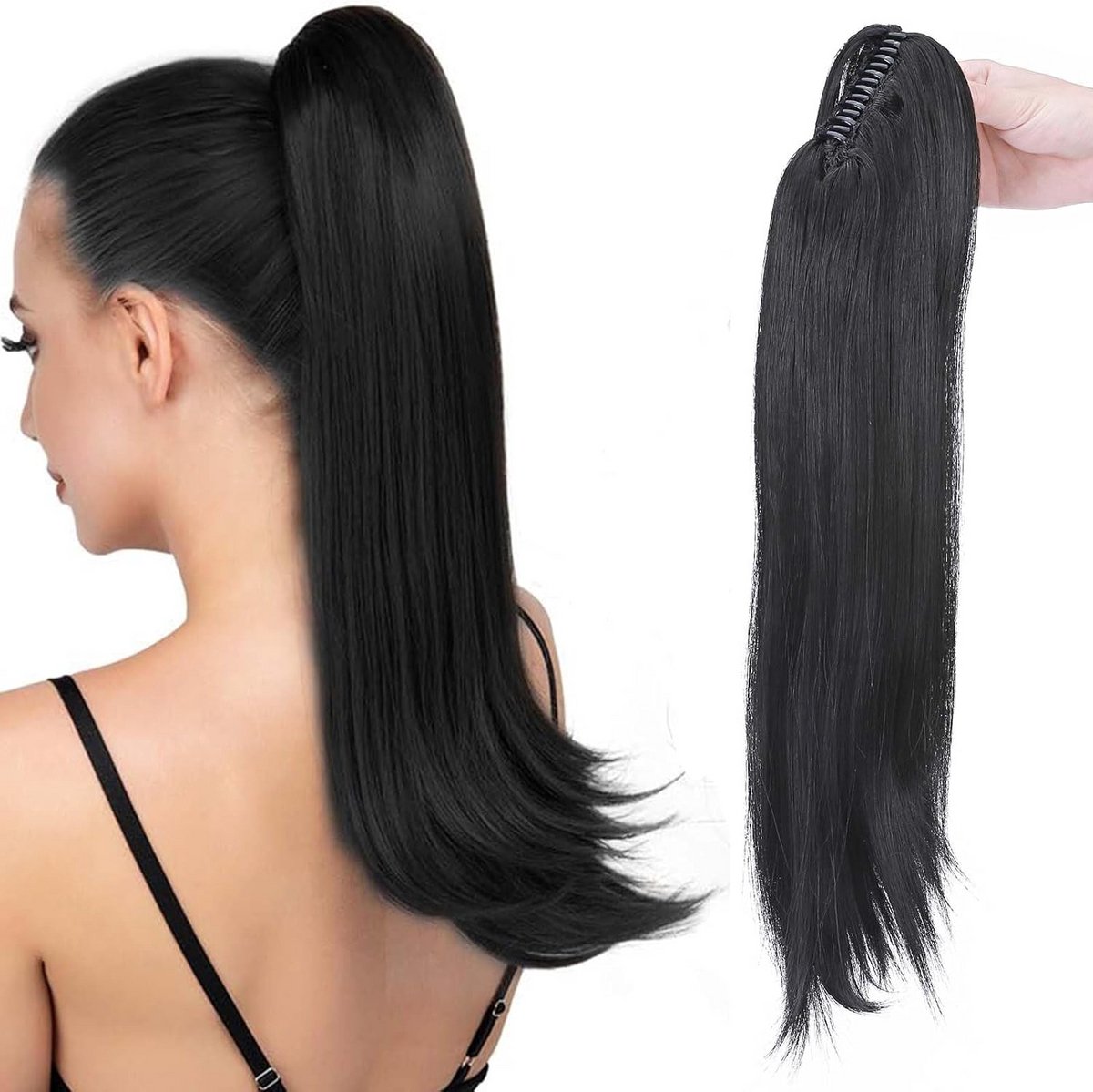 Krullende Clip-In Paardenstaart Haarverlenging 55 cm Synthetisch Golvend Haarstuk