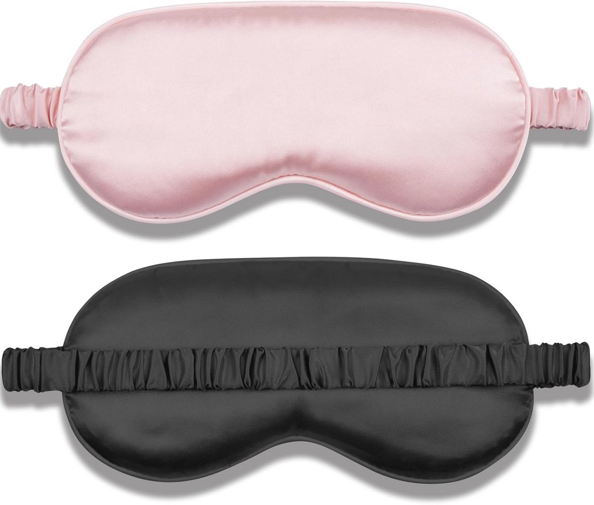 Slaapmasker Set - Oogmasker Nacht - Goede Nachtrust - Zacht Verduisterend - Set van 2 - Roze Zwart