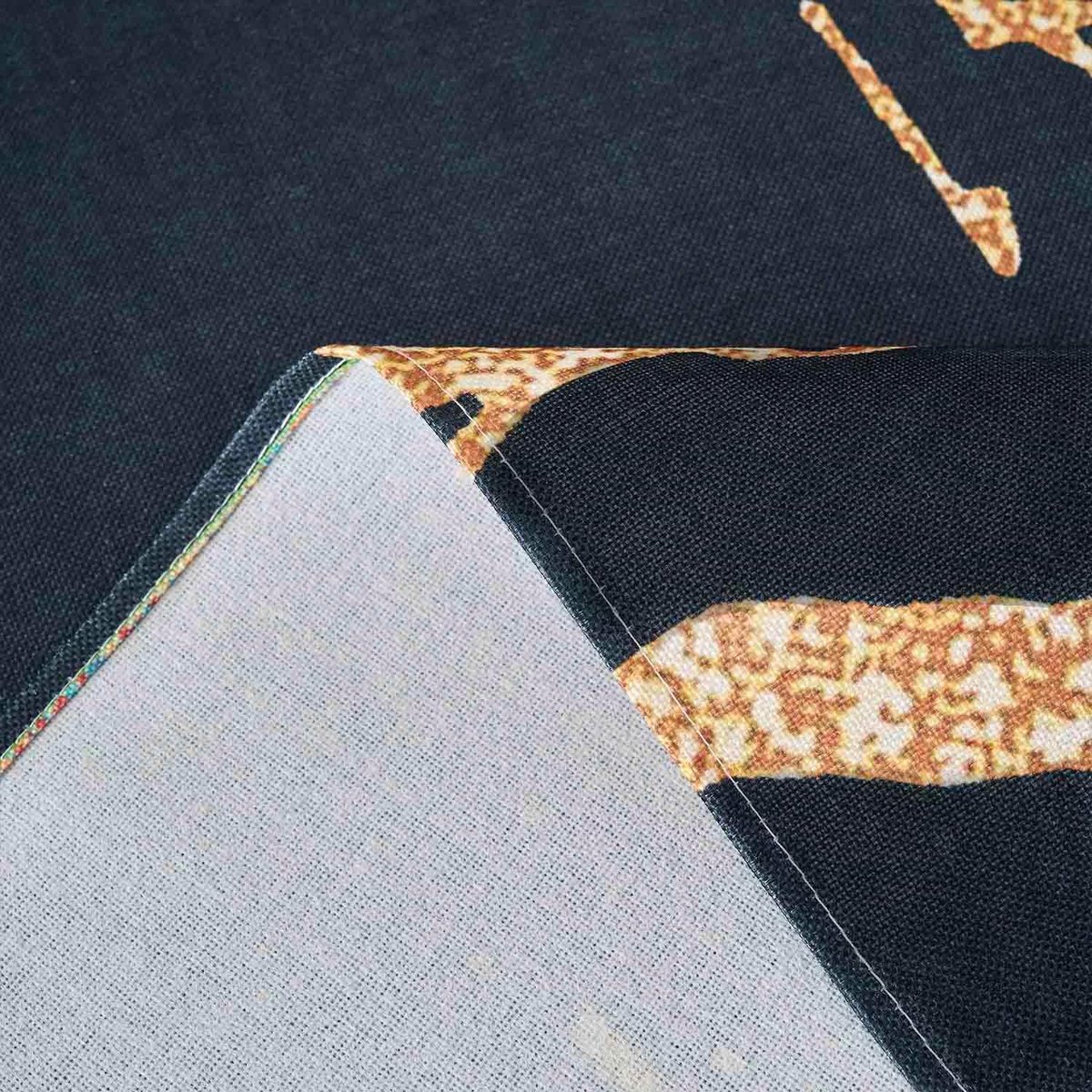 Rechthoekig Tafelkleed Zwart Goud Abstract Marmerstructuur Wasbaar