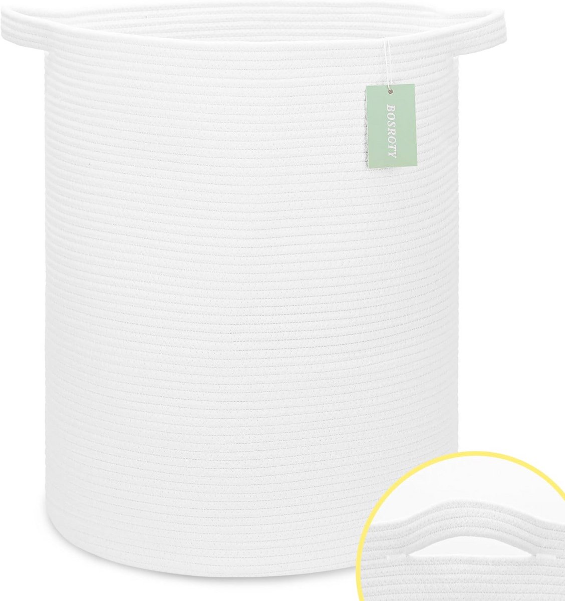 Grote Wasmand 72L van Katoenen Touw - Kinderkamer Mand voor Speelgoed en Kleding