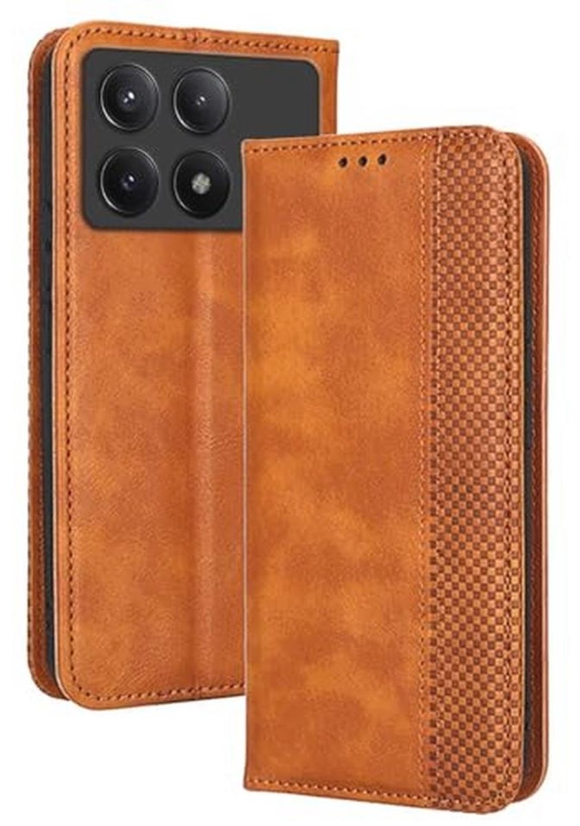 Klaphoesje voor Poco X6 Pro 5G - Bruin Leer (6,67 inch)