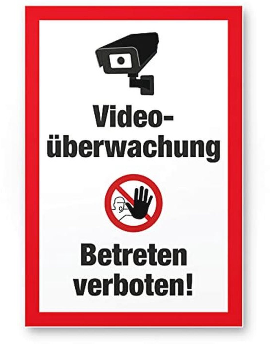 Videobewaking Waarschuwingsbord - Veiligheid / Verboden Toegang