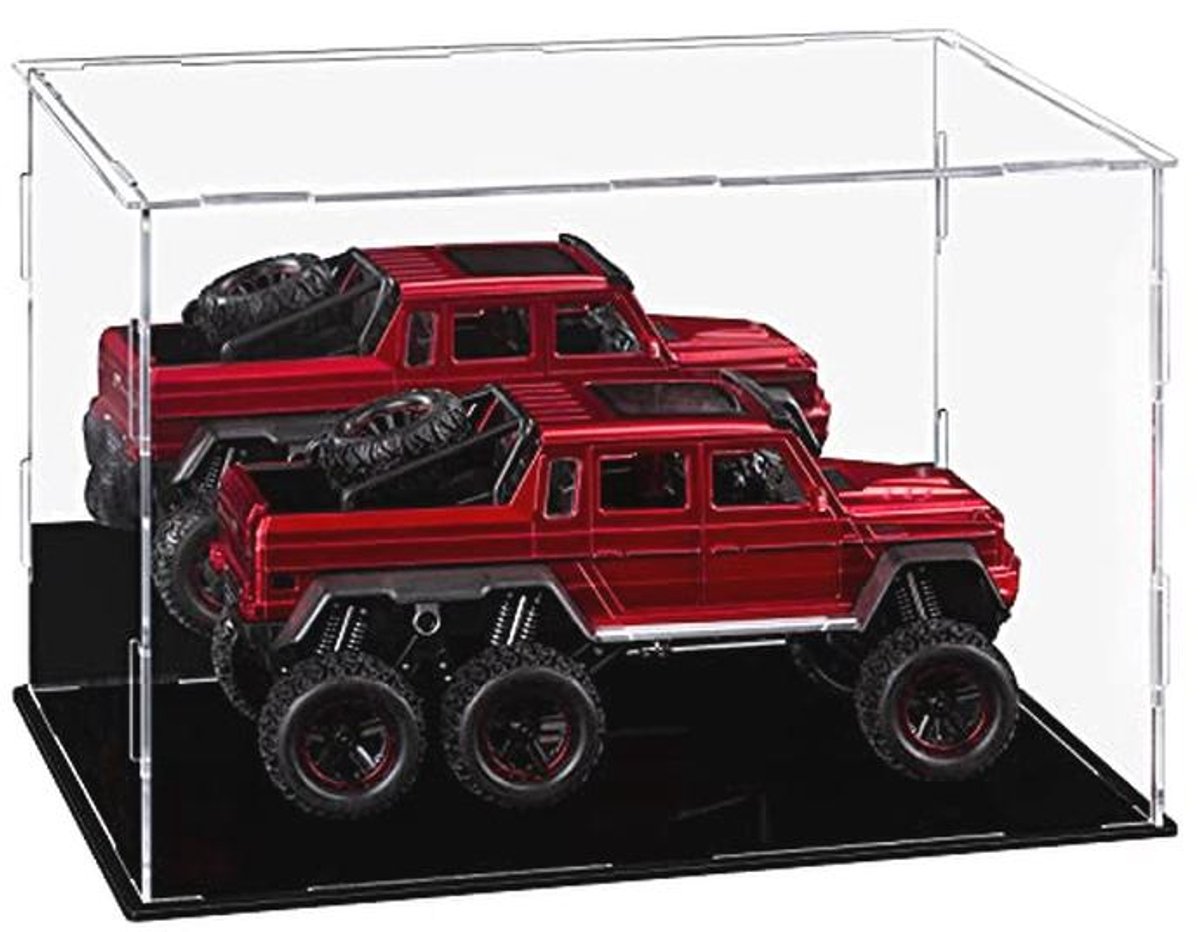 Transparante acryl vitrine organizer met spiegel - Stofvrije bescherming voor collectie en speelgoed (30 x 19,8 x 19,8 cm)