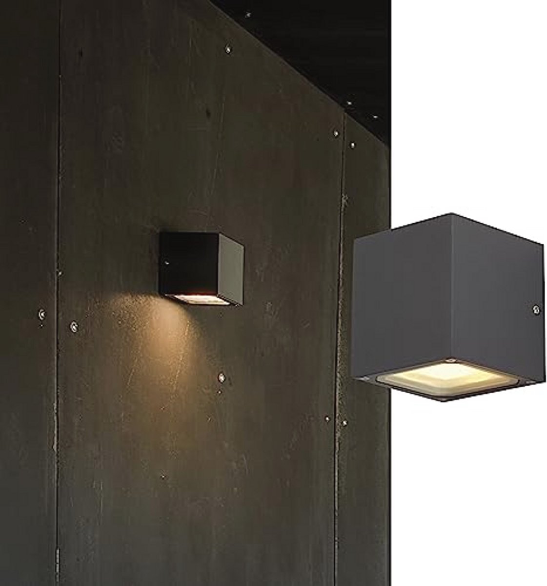 Wandopbouwarmatuur voor buiten, LED spot met GX53, IP44, 9W, antraciet