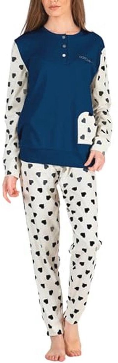 Winterpyjama dames van 100% katoen - Elegant ontwerp, perfect voor koudere avonden