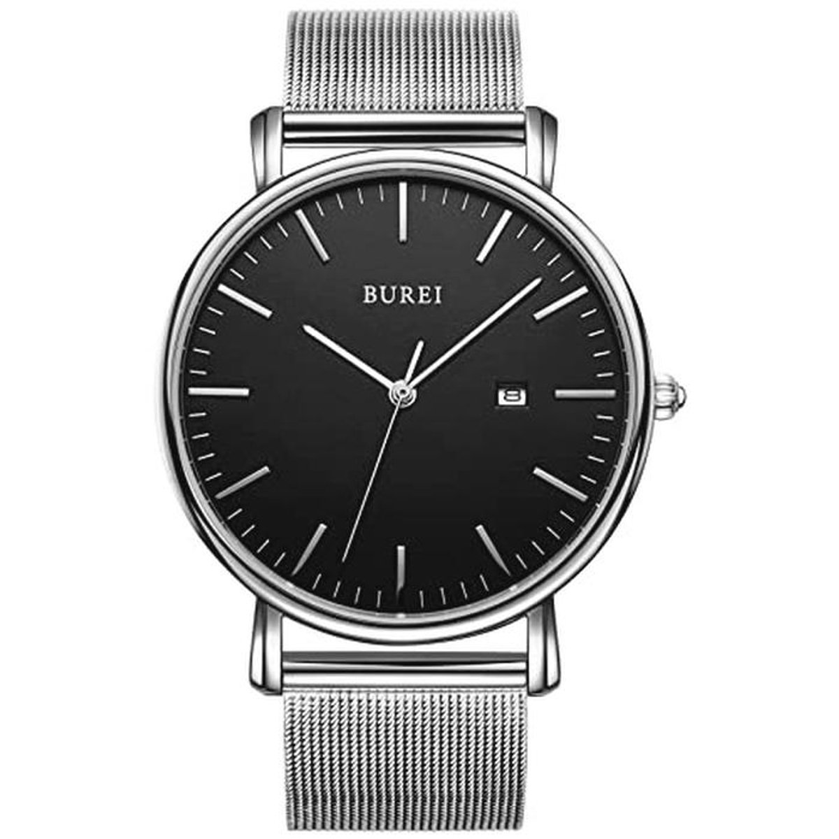 Ultra Dun Minimalistisch Modern Herenhorloge met Grote Wijzerplaat en Roestvrijstalen Band