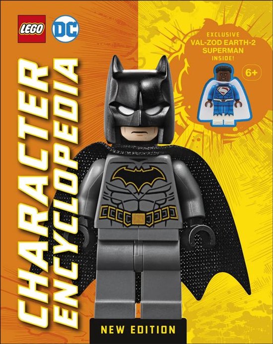 LEGO DC Character Encyclopedia. Figurine Batman avec cape, avec figurine Superman en encart.