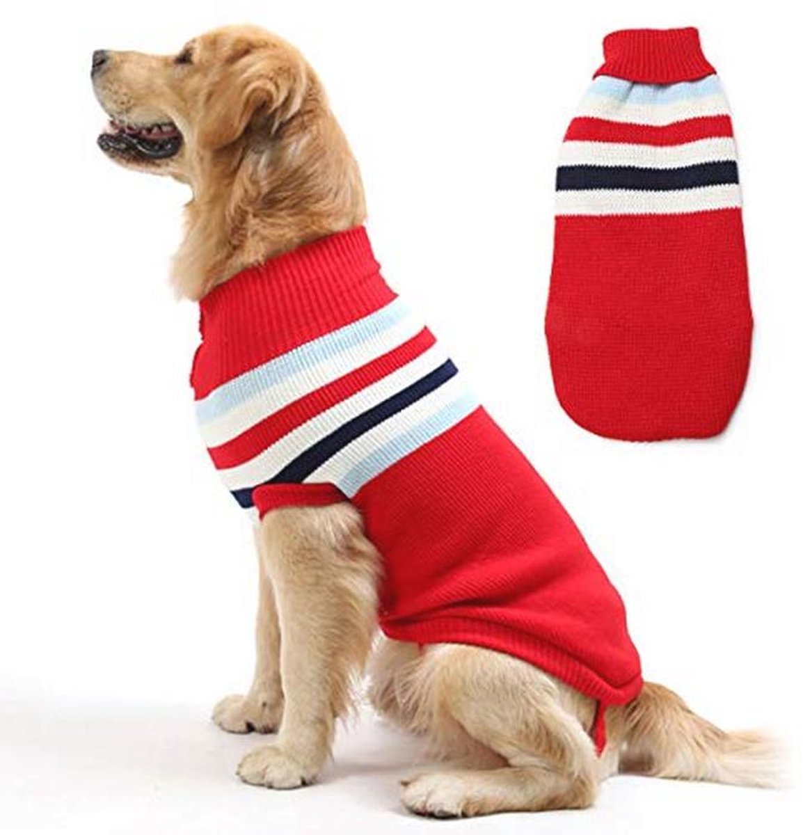 Hondentrui Jas, Klassieke Streep Kat Puppy Zacht Gebreid Jasje Warme Trui Winter Kleding Kleding