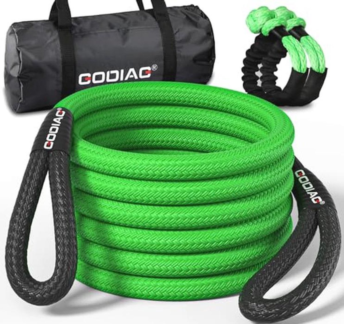 Kinetische Herstelsleepkabel 30ft (43000 lbs) - Heavy Duty Offroad Energie Kabel voor Vrachtwagen, Jeep, Auto, ATV, UTV, Tractor