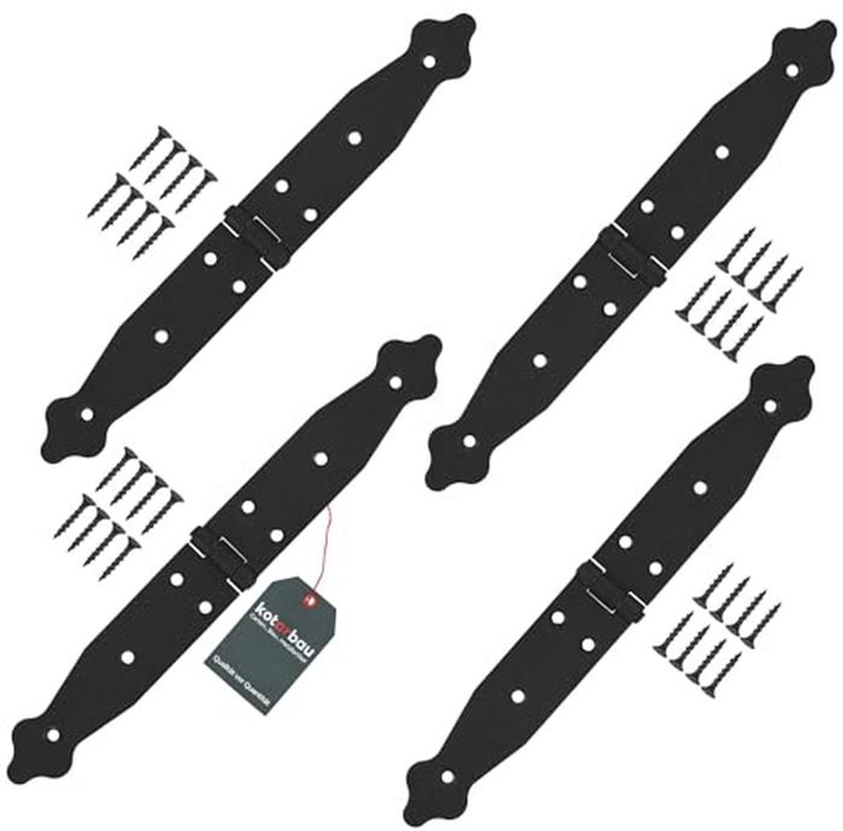 Set van 4 Deurbanden van Gepoedercoat Staal - Deurscharnieren voor Houten Deuren en Tuinpo