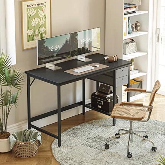 Moderne Computertafel voor Thuis met Lades - 100cm Compact Bureau voor ...