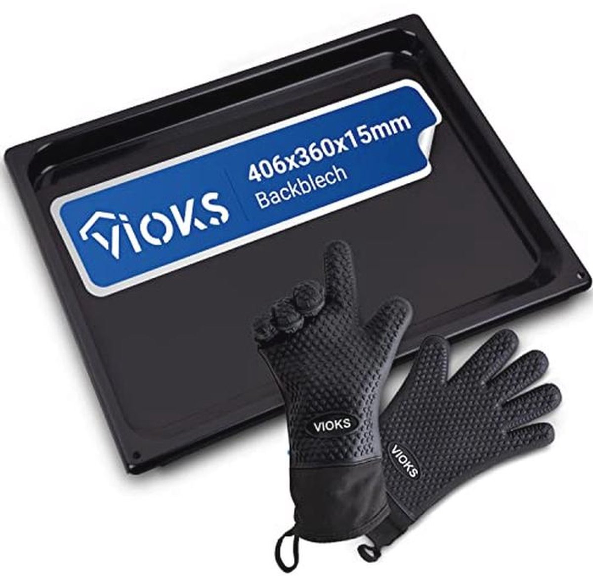Bakblik met 2 silicone ovenhandschoenen - 406 x 360 mm