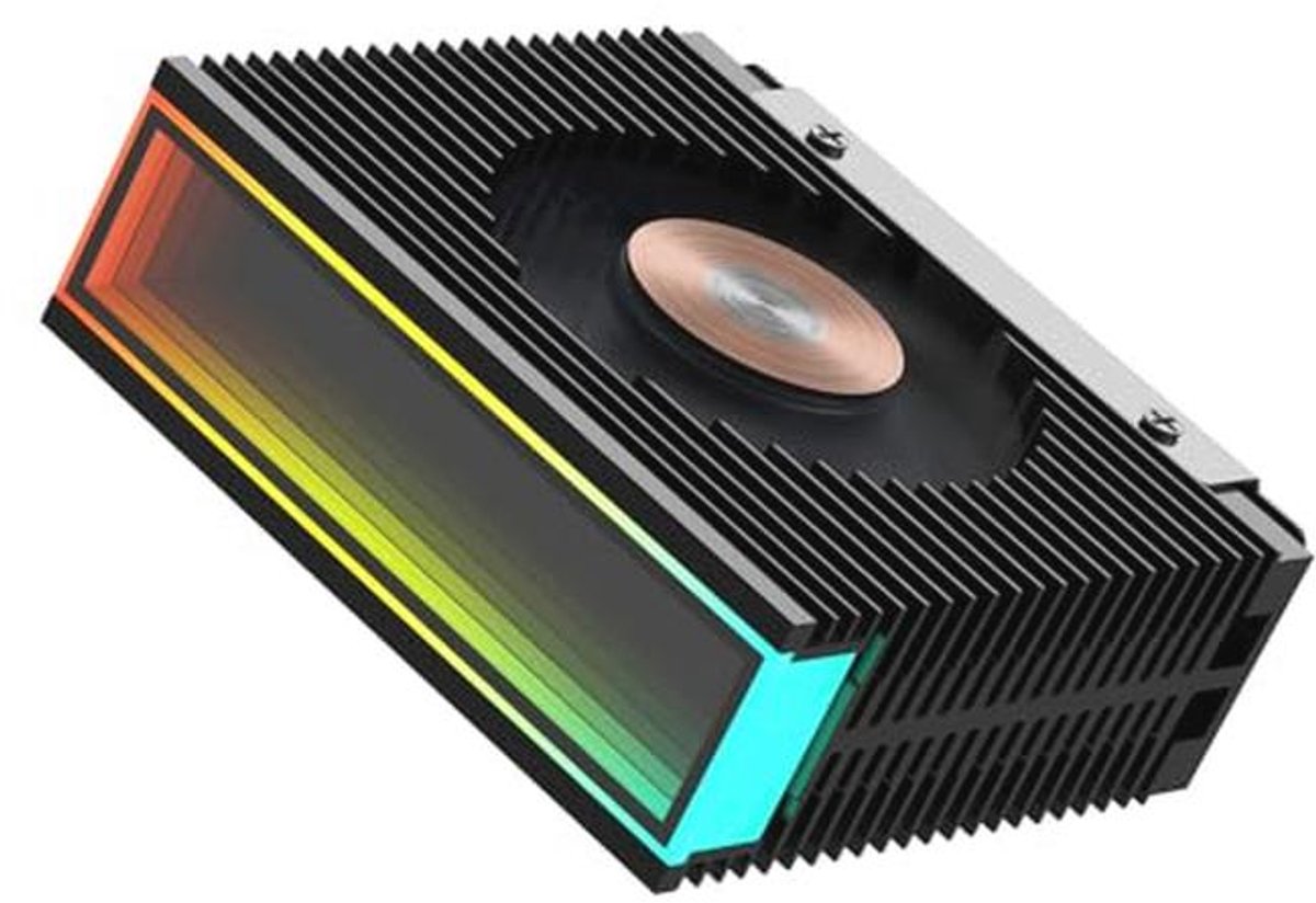 Heatsink voor M.2 2280 SSD met Dubbele Ventilator en ARGB