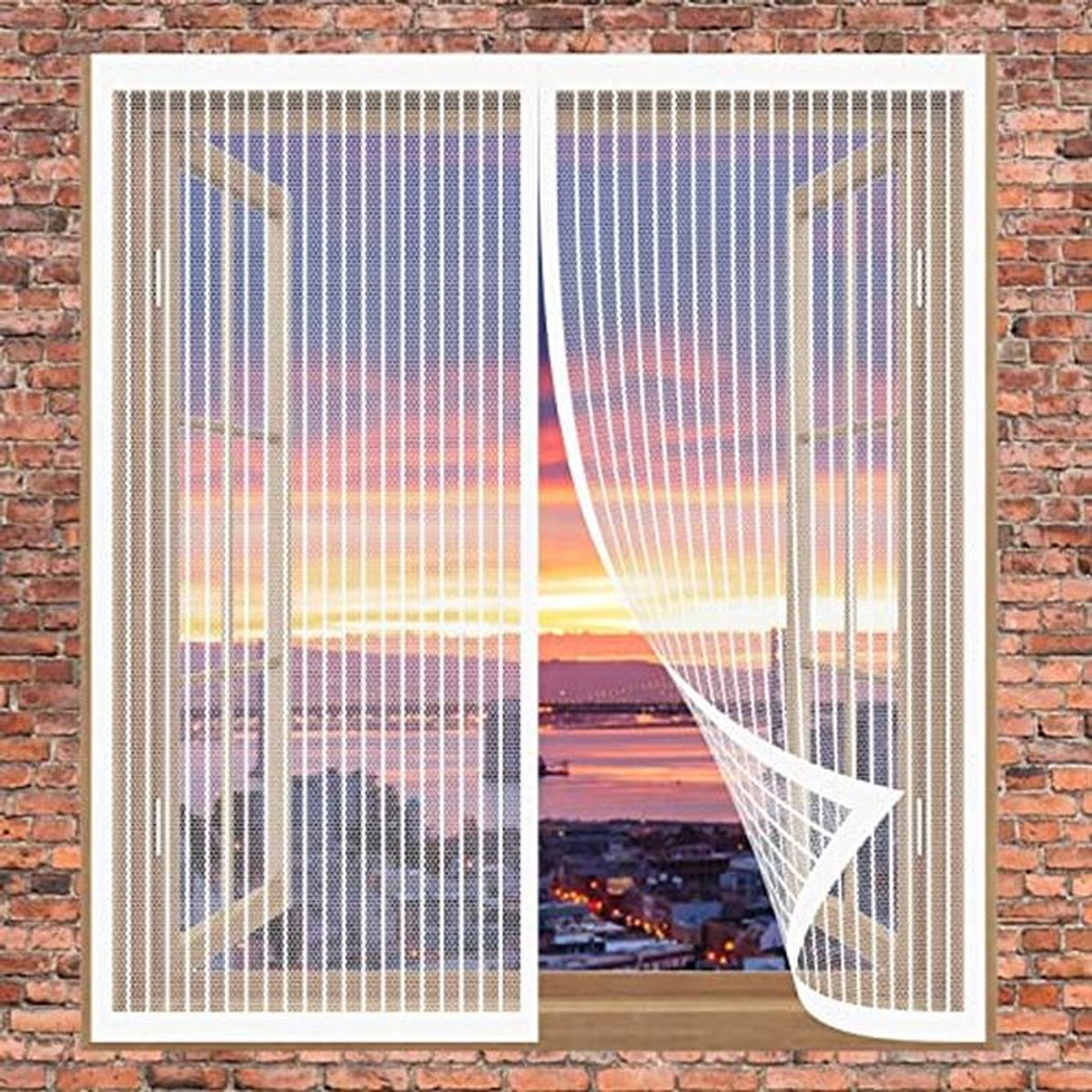 Insectenwerende Deur Gordijn 145 x 130 cm - Magnetische Vliegenraam voor Gemakkelijk Toegang zonder Boren
