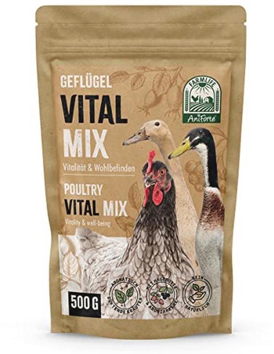 Vital Mix voor Gevogelte - Natuurlijke Voedingsstoffen voor Kippen, Kwartels, Ganzen en Eenden - 500g