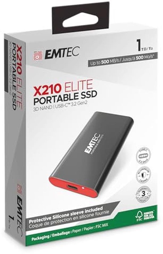 Externe SSD 1TB - USB-C 3.2 Gen2 Compatibel, 500MB/s Leessnelheid - Draagbare Opslagoplossing — afbeelding 4
