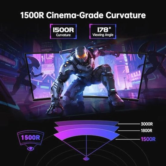 Ultrawide Curved Gaming Monitor 34 Inch - UWQHD, 180Hz, 1ms MPRT, G-Sync en FreeSync — afbeelding 4