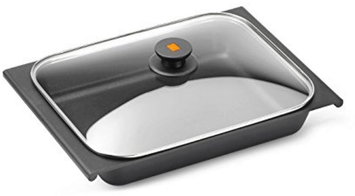 Efficiënte bakplaat met deksel 41 x 29 cm zwart
