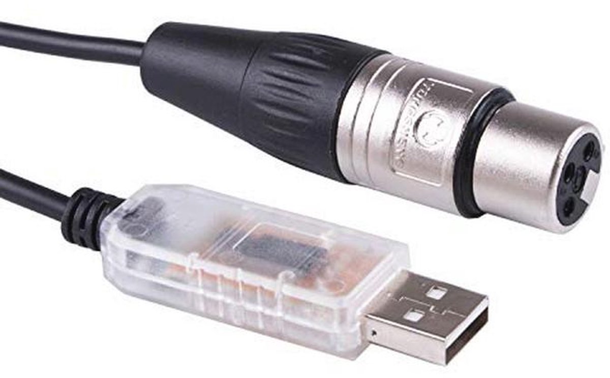 USB naar DMX 512 3PIN XLR Interface Adapter voor PC Stage Lighting Controller