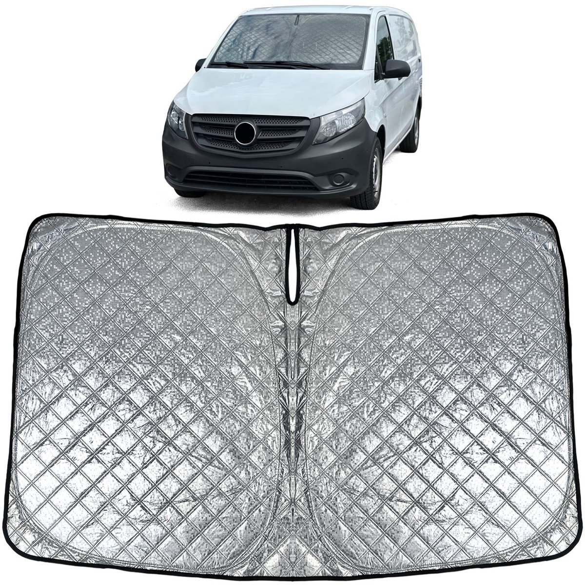 Premium Zonnescherm Voorruit voor Mercedes Vito W447 (2014–2023) Thermisch Warmtewerend
