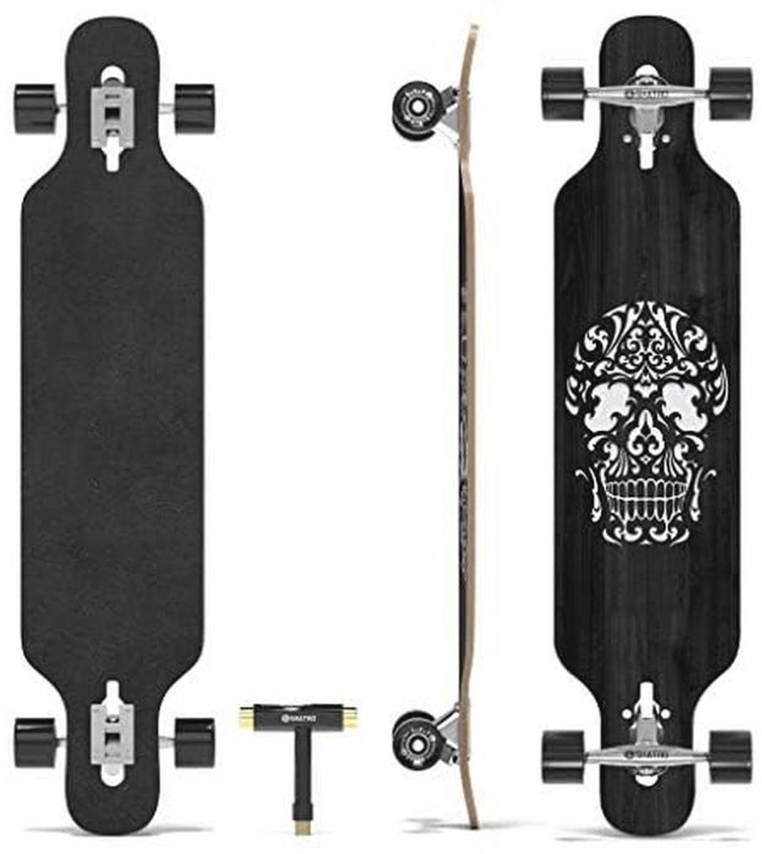 Drop Through Longboard Skateboard Freeride met T-Tool - Perfect voor Beginners en Gevorderden