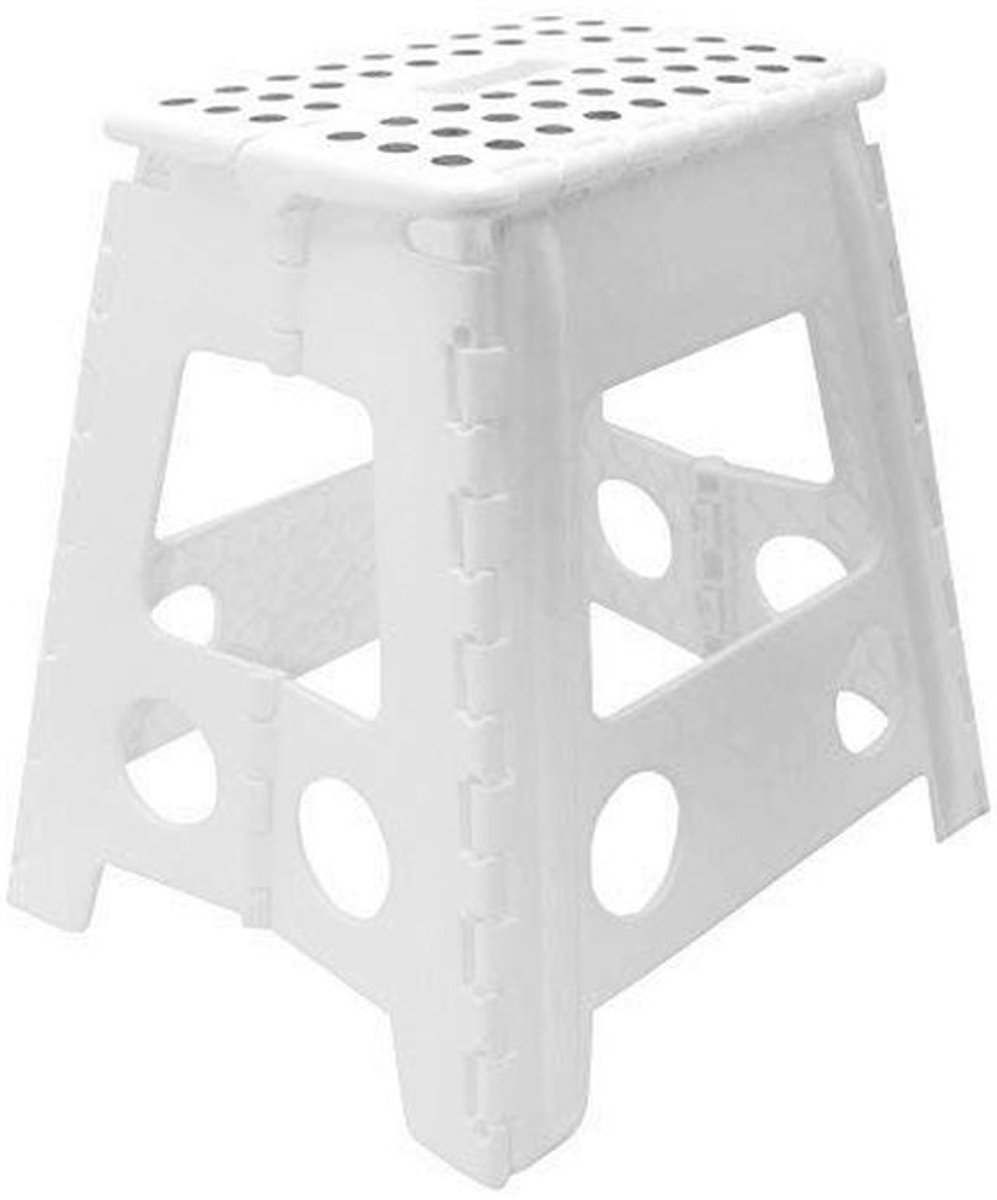 Opvouwbare Stapkruk 39 cm Hoog - Stabiel, Kunststof, Wit