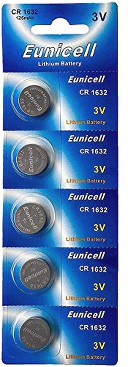 Lithiumbatterijen CR1632 - 5 stuks - 3V 125mAh