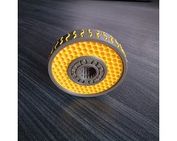 Honingraat Fidget Spinner Wheel – Stressverlagende Spinner voor volwassenen bij Autisme, Angst & Onrust – Geel/Bruin - Unieke Draaischijf