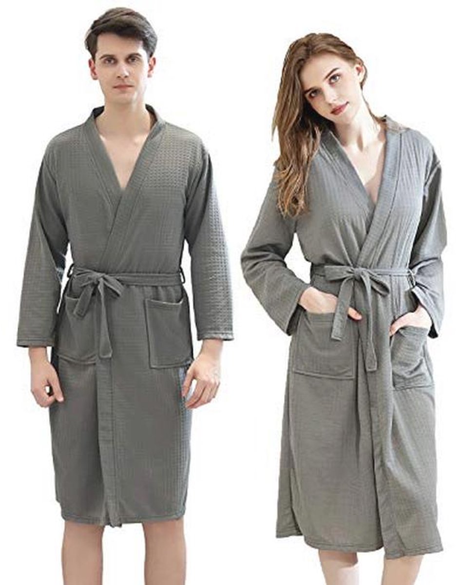 Kimono badjas voor dames en heren – Luxe wafelbadjas voor koppels in alle seizoenen