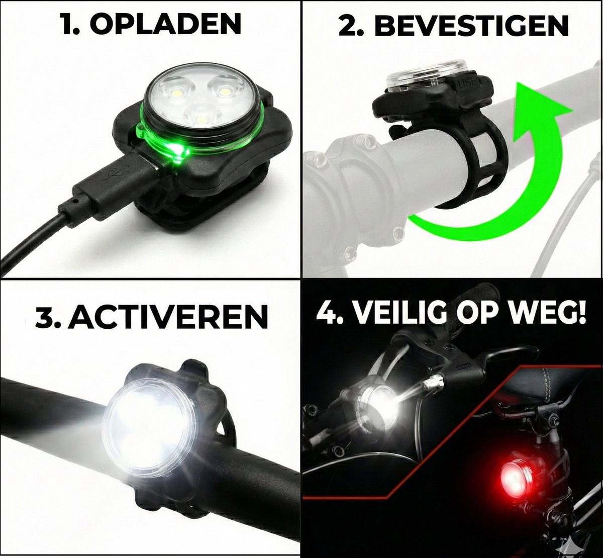 Vubio LED Fietsverlichting - USB Set thumbnail 6