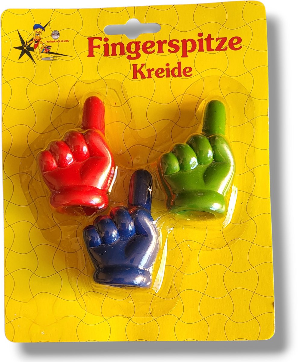 Vingertop Krijtjes - 3 Kleuren - Kleurrijk Tekenplezier voor Kinderen - TKF Holland