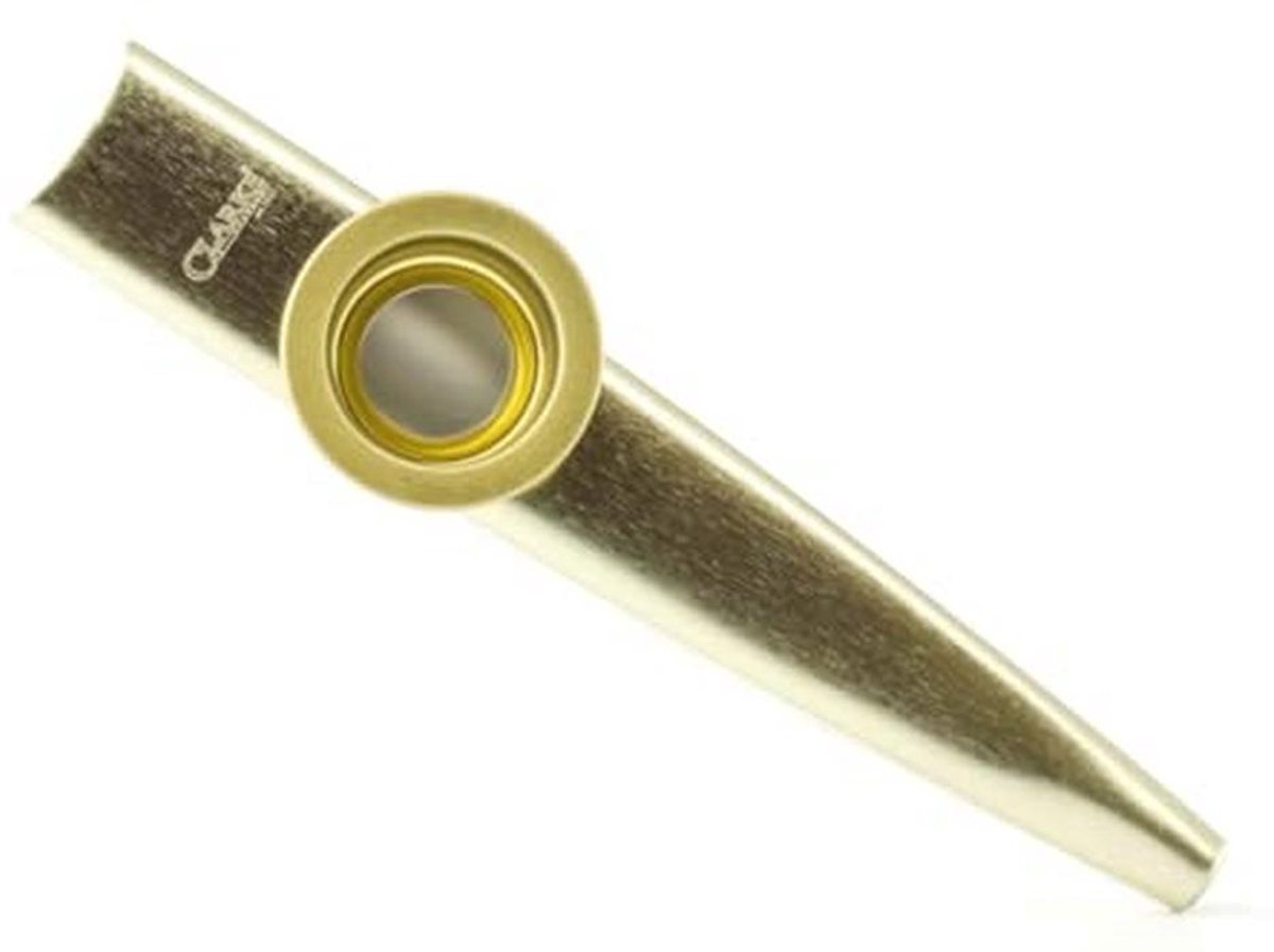 Metaal Goudkleurige Kazoo - Enkel Instrument - Verpakt in Kartonnen Koker