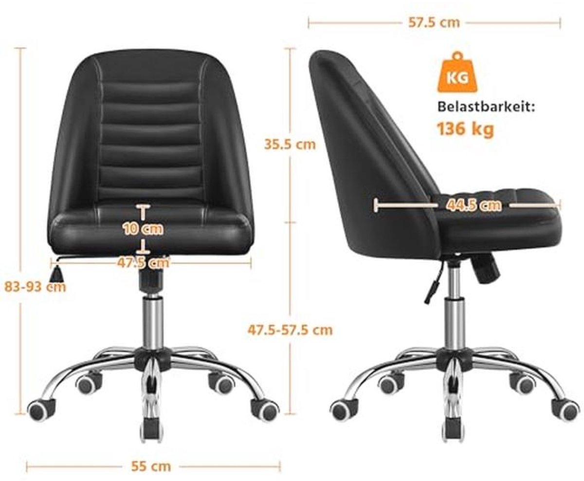 Ergonomische Draaistoel Zwart - Verstelbare Bureaustoel - afbeelding 3
