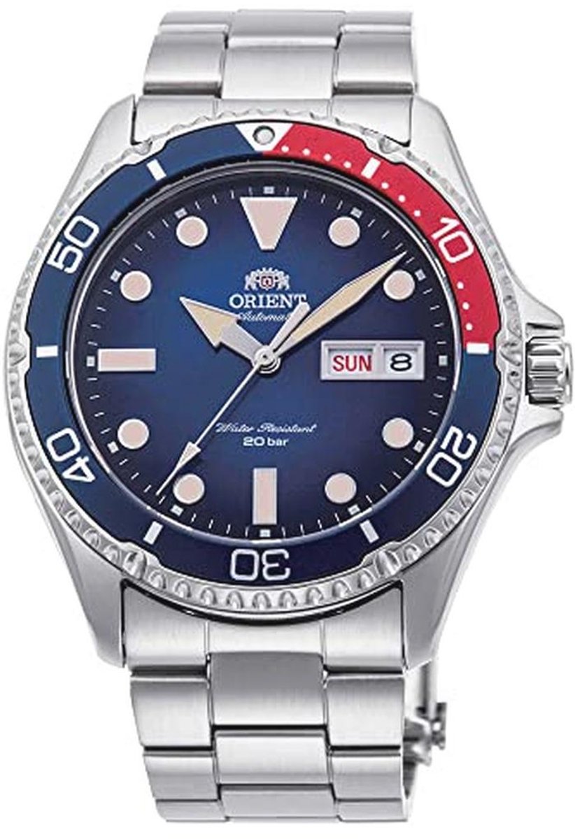 Automatisch Herenhorloge met Roestvrijstalen Armband - Zilver/Blauw/Rood