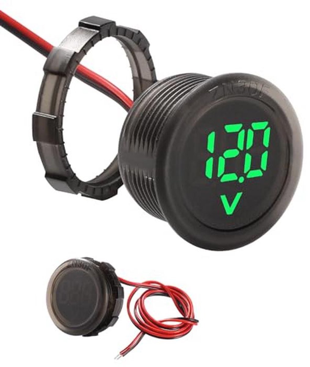Waterdichte Digitale Voltmeter voor Motorfiets, Boot en Caravan - 5V-100V