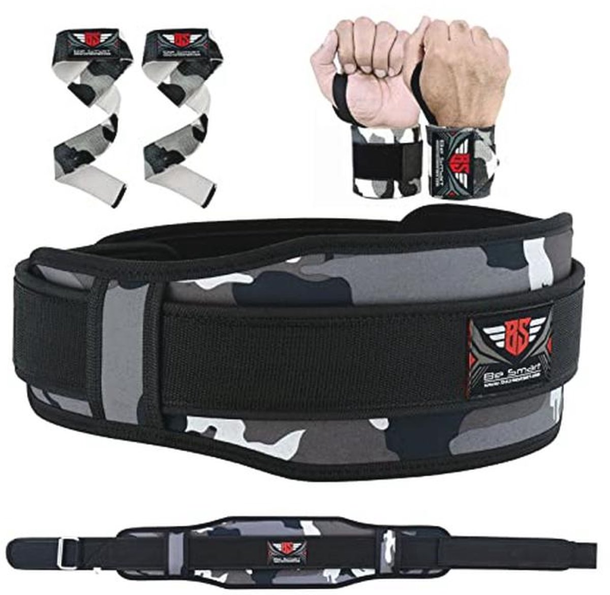 Neopreen Gewichtheffen Riem met Polssteun en Dubbele Brace Wraps