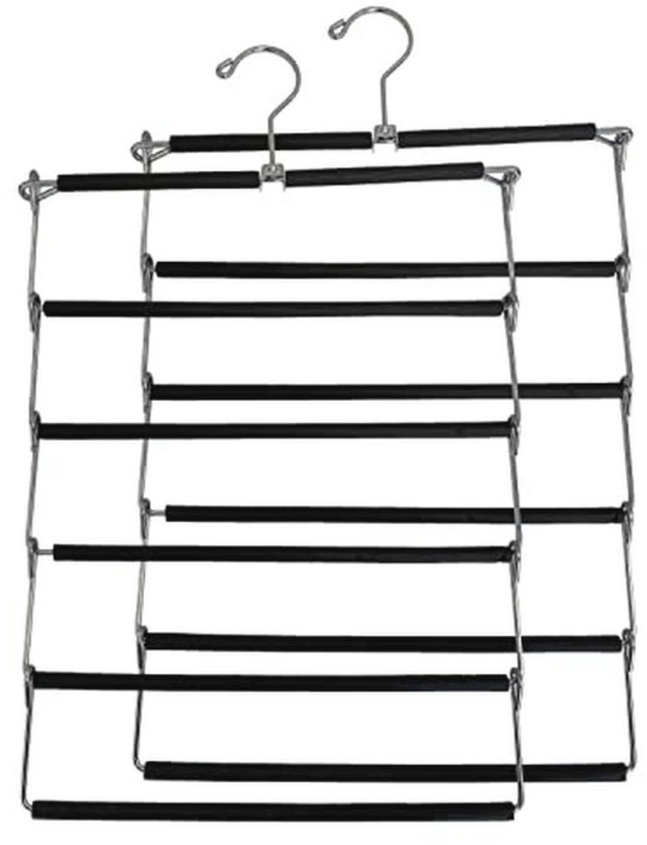 5-laags ruimtebesparende antislip broek hanger met draaibare haak