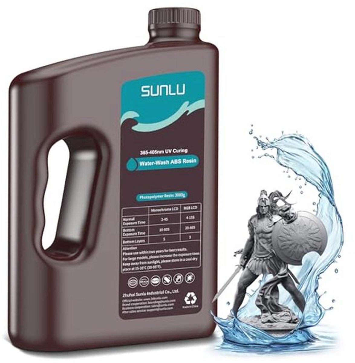 ABS 3D-printerhars - Waterafwasbare Hars voor Precisiemodellen - 3 kg Donkergrijs